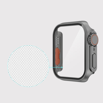 For Apple Watch Series 9 / 8 / 7 45mm Film PC Watch Case with Detachable Button, For Apple Watch Series 9 / 8 / 7 45mm