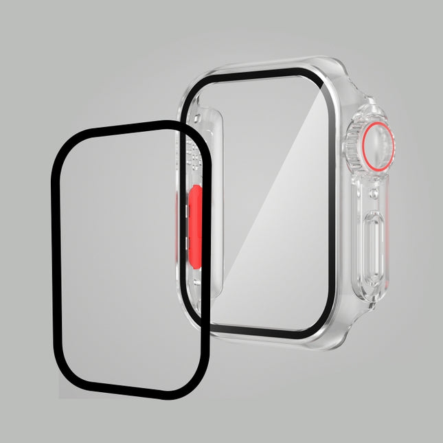 For Apple Watch Series 9 / 8 / 7 45mm Film PC Watch Case with Detachable Button, For Apple Watch Series 9 / 8 / 7 45mm