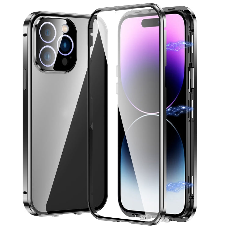 Magnetic Double-buckle HD Tempered Glass Phone Case, For iPhone 14 Pro Max, For iPhone 14 Pro, For iPhone 14, For iPhone 14 Plus