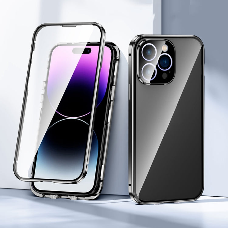 Magnetic Double-buckle HD Tempered Glass Phone Case, For iPhone 14 Pro Max, For iPhone 14 Pro, For iPhone 14, For iPhone 14 Plus