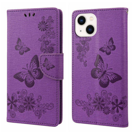 Butterfly Embossed Horizontal Flip Leather Phone Case, For iPhone 14, For iPhone 14 Plus, For iPhone 14 Pro