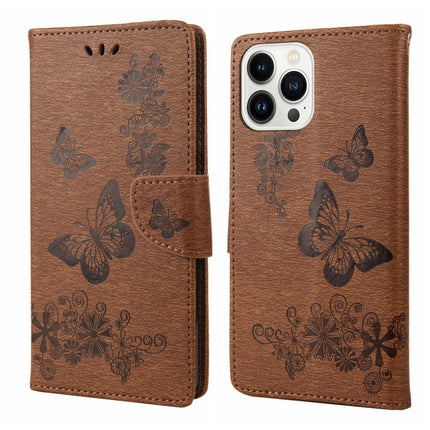 Butterfly Embossed Horizontal Flip Leather Phone Case, For iPhone 14, For iPhone 14 Plus, For iPhone 14 Pro