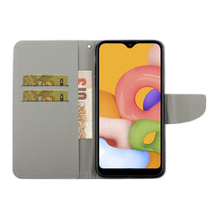 Colored Drawing Horizontal Flip Leather Case with Holder & Card Slot & Wallet, For Galaxy A01