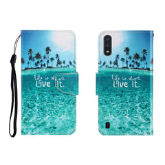 Colored Drawing Horizontal Flip Leather Case with Holder & Card Slot & Wallet, For Galaxy A01