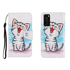 Colored Drawing Horizontal Flip Leather Case with Holder & Card Slot & Wallet, For Huawei P40