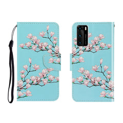 Colored Drawing Horizontal Flip Leather Case with Holder & Card Slot & Wallet, For Huawei P40