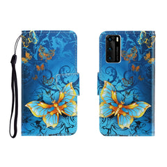 Colored Drawing Horizontal Flip Leather Case with Holder & Card Slot & Wallet, For Huawei P40