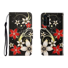 Colored Drawing Horizontal Flip Leather Case with Holder & Card Slot & Wallet, For Huawei P40