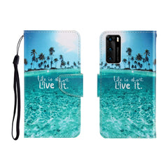 Colored Drawing Horizontal Flip Leather Case with Holder & Card Slot & Wallet, For Huawei P40