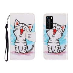 Colored Drawing Horizontal Flip Leather Case with Holder & Card Slot & Wallet, For Huawei P40 Pro