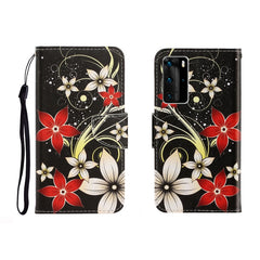 Colored Drawing Horizontal Flip Leather Case with Holder & Card Slot & Wallet, For Huawei P40 Pro