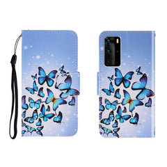 Colored Drawing Horizontal Flip Leather Case with Holder & Card Slot & Wallet, For Huawei P40 Pro