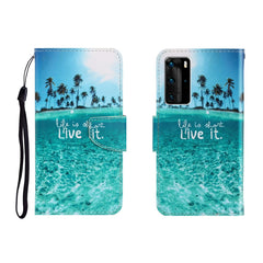 Colored Drawing Horizontal Flip Leather Case with Holder & Card Slot & Wallet, For Huawei P40 Pro