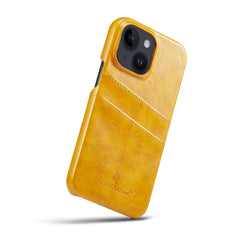 Fierre Shann Retro Oil Wax Texture PU Leather Case with Card Slots, For iPhone 14, For iPhone 14 Plus, For iPhone 14 Pro, For iPhone 14 Pro Max