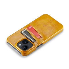 Fierre Shann Retro Oil Wax Texture PU Leather Case with Card Slots, For iPhone 14, For iPhone 14 Plus, For iPhone 14 Pro, For iPhone 14 Pro Max