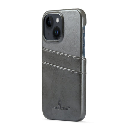 Fierre Shann Retro Oil Wax Texture PU Leather Case with Card Slots, For iPhone 14, For iPhone 14 Plus, For iPhone 14 Pro, For iPhone 14 Pro Max