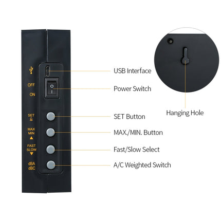 SmartSensor AR884A Smart Wall Mounted Sound Level Meter