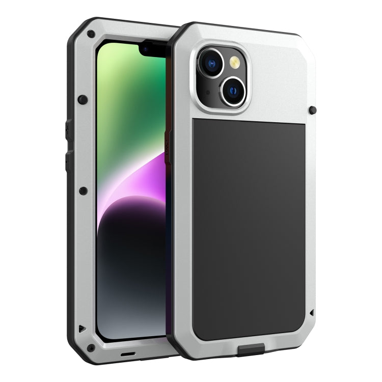 Shockproof Waterproof Silicone + Zinc Alloy Case, For iPhone 14 Pro Max, For iPhone 14 Pro, For iPhone 14, For iPhone 14 Plus