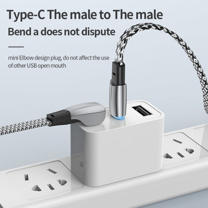 3A USB-C/Type-C to USB-C/Type-C Elbow Fast Charge Data Cable, 3A Type-C to Type-C 1.2m, 3A Type-C to Type-C 2m