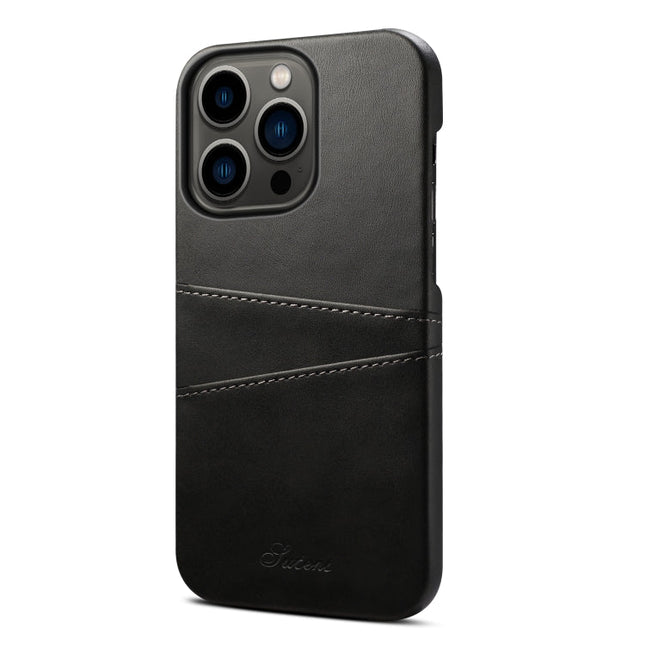 Suteni Calf Texture Card Slots Phone Case, For iPhone 14 Pro Max