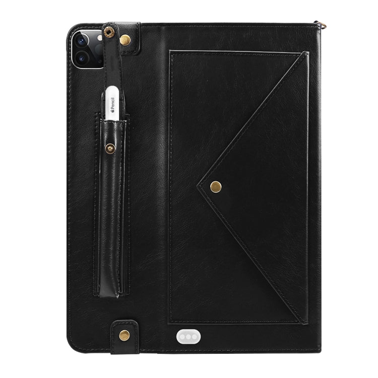 Envelope Horizontal Flip PU Leather Case with Card Slots & Pen Slots & Holder & Wallet & Photo Frame & Shoulder Strap, For iPad Pro 11 2021 / 2020, For iPad Pro 12.9 2021 / 2020