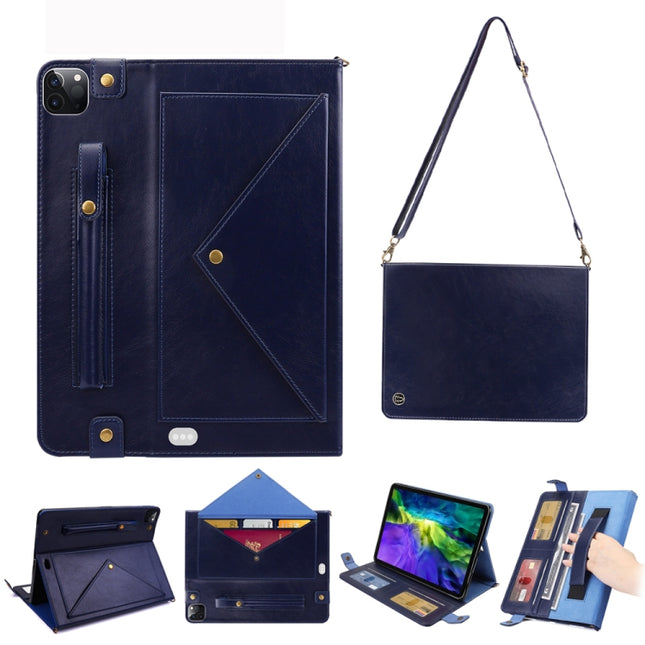 Envelope Horizontal Flip PU Leather Case with Card Slots & Pen Slots & Holder & Wallet & Photo Frame & Shoulder Strap, For iPad Pro 11 2021 / 2020