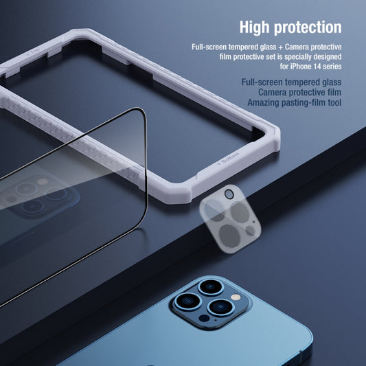 NILLKIN 2 in 1 HD Full Screen Tempered Glass Film + Camera Protector Set, For iPhone 14 Pro, For iPhone 14 Pro Max