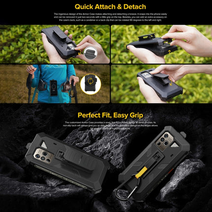 For Ulefone Power Armor 18 Ultra / 18T / 18T Ultra / 19 / 19T  Ulefone Back Clip Phone Case with Carabiner