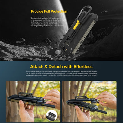 For Ulefone Armor 20WT Ulefone Back Clip Phone Case with Carabiner