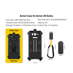 For Ulefone Armor 20WT Ulefone Back Clip Phone Case with Carabiner, For Ulefone Armor 20WT