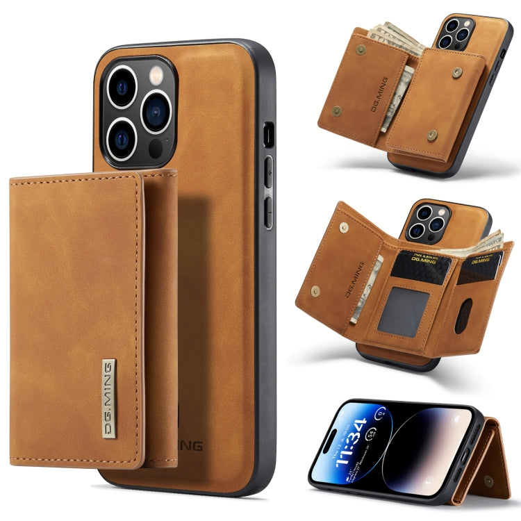 DG.MING M1 Series 3-Fold Multi Card Wallet Leather Case, For iPhone 14, For iPhone 14 Plus, For iPhone 14 Pro, For iPhone 14 Pro Max