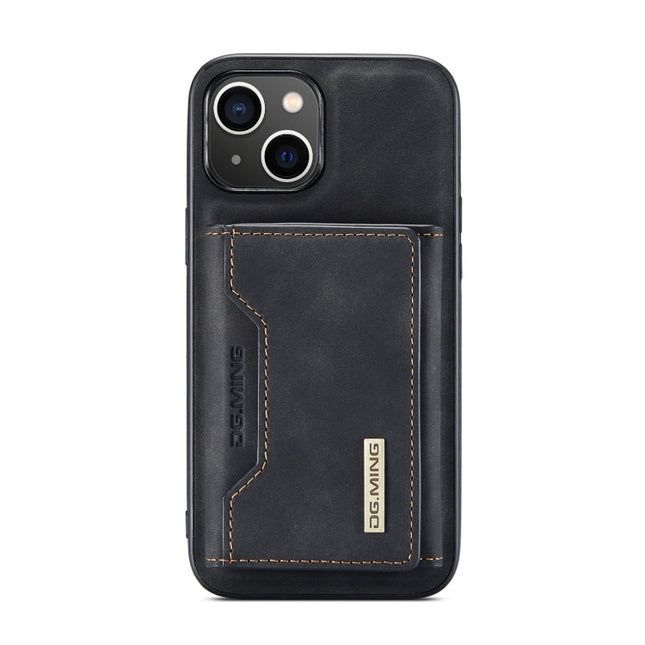 DG.MING M2 Series 3-Fold Card Bag Magnetic Leather Case, For iPhone 14, For iPhone 14 Plus, For iPhone 14 Pro, For iPhone 14 Pro Max