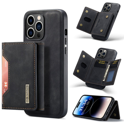 DG.MING M2 Series 3-Fold Card Bag Magnetic Leather Case, For iPhone 14, For iPhone 14 Plus, For iPhone 14 Pro, For iPhone 14 Pro Max