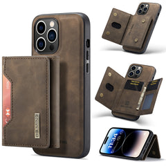 DG.MING M2 Series 3-Fold Card Bag Magnetic Leather Case, For iPhone 14, For iPhone 14 Plus, For iPhone 14 Pro, For iPhone 14 Pro Max