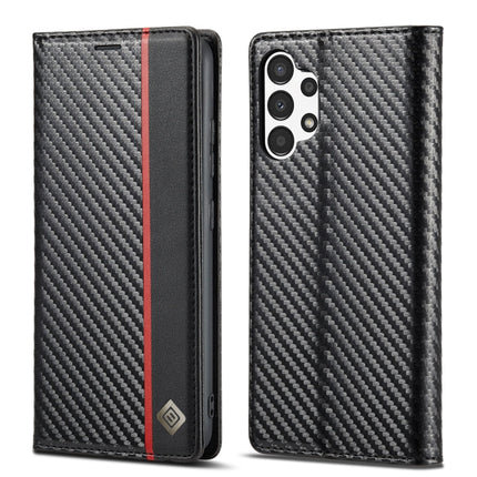 LC.IMEEKE Carbon Fiber Flip Leather Phone Case, For Samsung Galaxy A13 4G/5G/A04/A04s