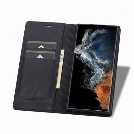 LC.IMEEKE RFID Anti-theft Leather Phone Case, For Samsung Galaxy S22 Ultra 5G