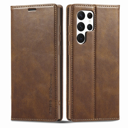 LC.IMEEKE RFID Anti-theft Leather Phone Case, For Samsung Galaxy S22 Ultra 5G