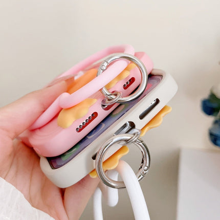 Wave Edge Big Duck Silicone Phone Case with Wristband, For iPhone 13, For iPhone 13 Pro, For iPhone 13 Pro Max, For iPhone 12