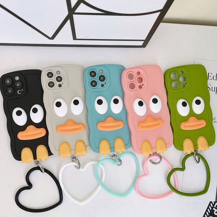 Wave Edge Big Duck Silicone Phone Case with Wristband, For iPhone 13, For iPhone 13 Pro, For iPhone 13 Pro Max, For iPhone 12