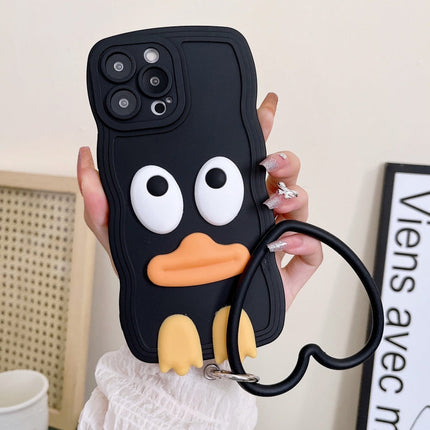 Wave Edge Big Duck Silicone Phone Case with Wristband, For iPhone 13 mini, For iPhone 13, For iPhone 13 Pro, For iPhone 13 Pro Max