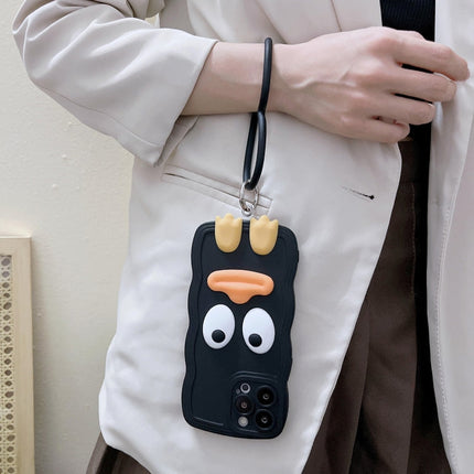 Wave Edge Big Duck Silicone Phone Case with Wristband, For iPhone 11 Pro, For iPhone 11 Pro Max