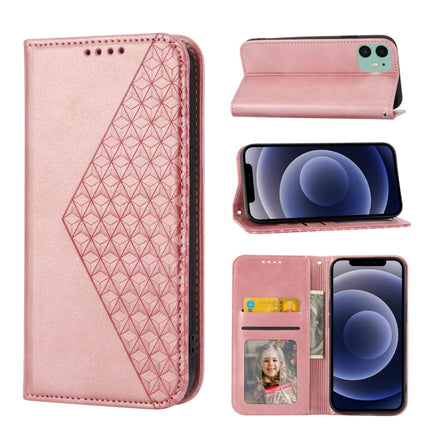 Cubic Grid Calf Texture Magnetic Closure Leather Phone Case, For iPhone 12 mini, For iPhone 12 / 12 Pro, For iPhone 12 Pro Max, For iPhone 11