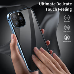 Dual-Lock Anti-peeping Glass 360 Full Body Frosted Magnetic Phone Case, For iPhone 14 Plus
