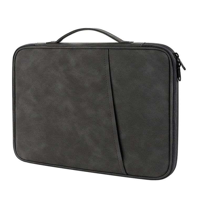Portable Sheepskin Texture Leather Bag, For 9.7-11 inch Laptop, For 12.9-13 inch Laptop