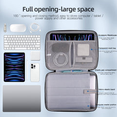 Portable Sheepskin Texture Leather Bag, For 9.7-11 inch Laptop, For 12.9-13 inch Laptop