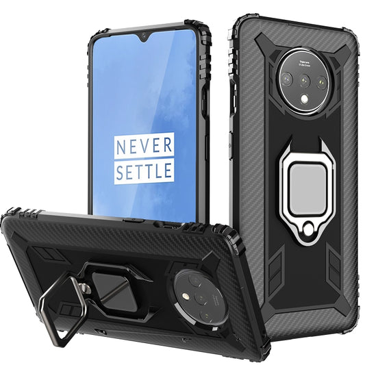 Carbon Fiber Protective Case with 360 Degree Rotating Ring Holder, For OnePlus 7T, For Galaxy M20, For OPPO A5(2020), For OPPO A9(2020) /  A11X, For OPPO Realme X2, For OPPO Realme 5S