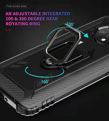 Carbon Fiber Protective Case with 360 Degree Rotating Ring Holder, For OnePlus 7T, For Galaxy M20, For OPPO A5(2020), For OPPO A9(2020) /  A11X, For OPPO Realme X2, For OPPO Realme 5S