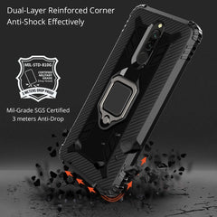 Carbon Fiber Protective Case with 360 Degree Rotating Ring Holder, For Xiaomi Redmi 8A / 8A Dual, For Huawei Nova 5i / P20 Lite(2019), For Xiaomi Redmi Note 9 Pro Max