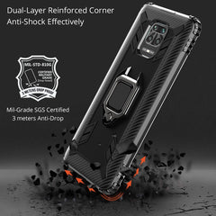 Carbon Fiber Protective Case with 360 Degree Rotating Ring Holder, For Xiaomi Redmi Note 9 Pro Max