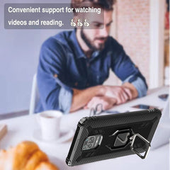 Carbon Fiber Protective Case with 360 Degree Rotating Ring Holder, For Xiaomi Redmi Note 9 Pro Max